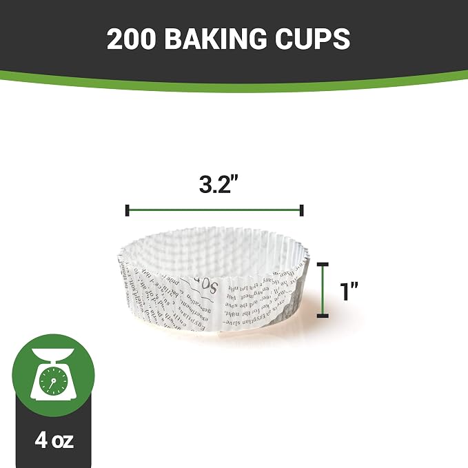 Restaurantware 4 oz Round Paper Newsprint Baking Cup, 200 Pack - Image 12