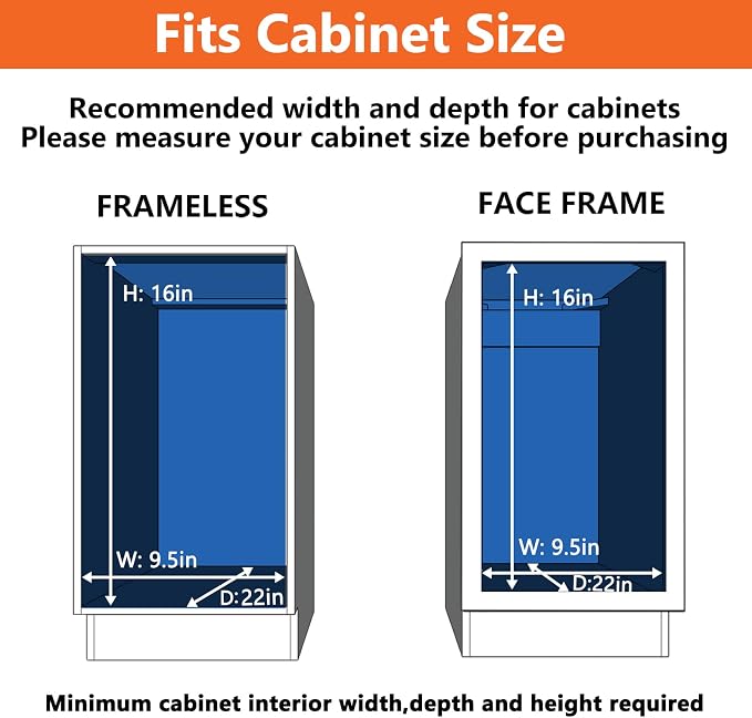 ROOMTEC Individual Pull Out Cabinet Organizer (9" W x 21½" D), 2 Tier Spice Rack Organizer for Cabinet, Slide Out Drawer Pantry Shelf Organization and Storage for Kitchen Bathroom - Image 4
