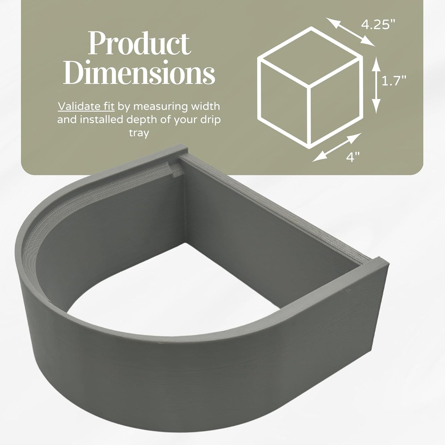 Drip Tray Mug/Cup Riser Made for the Keurig to Reduce Splashes - Riser Only (Gray, K-Mini 1.7 Inches Tall)