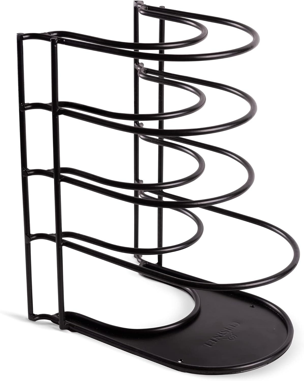 Cuisinel Pots and Pans Organizer Rack - Heavy Duty 60-LBS Capacity - 6mm Thick - Made in India - Matte-Black 12.2"-Tall 5-Tier Space-Saving Kitchen Storage for Cast Iron Cookware, Skillet, Dish, Plate
