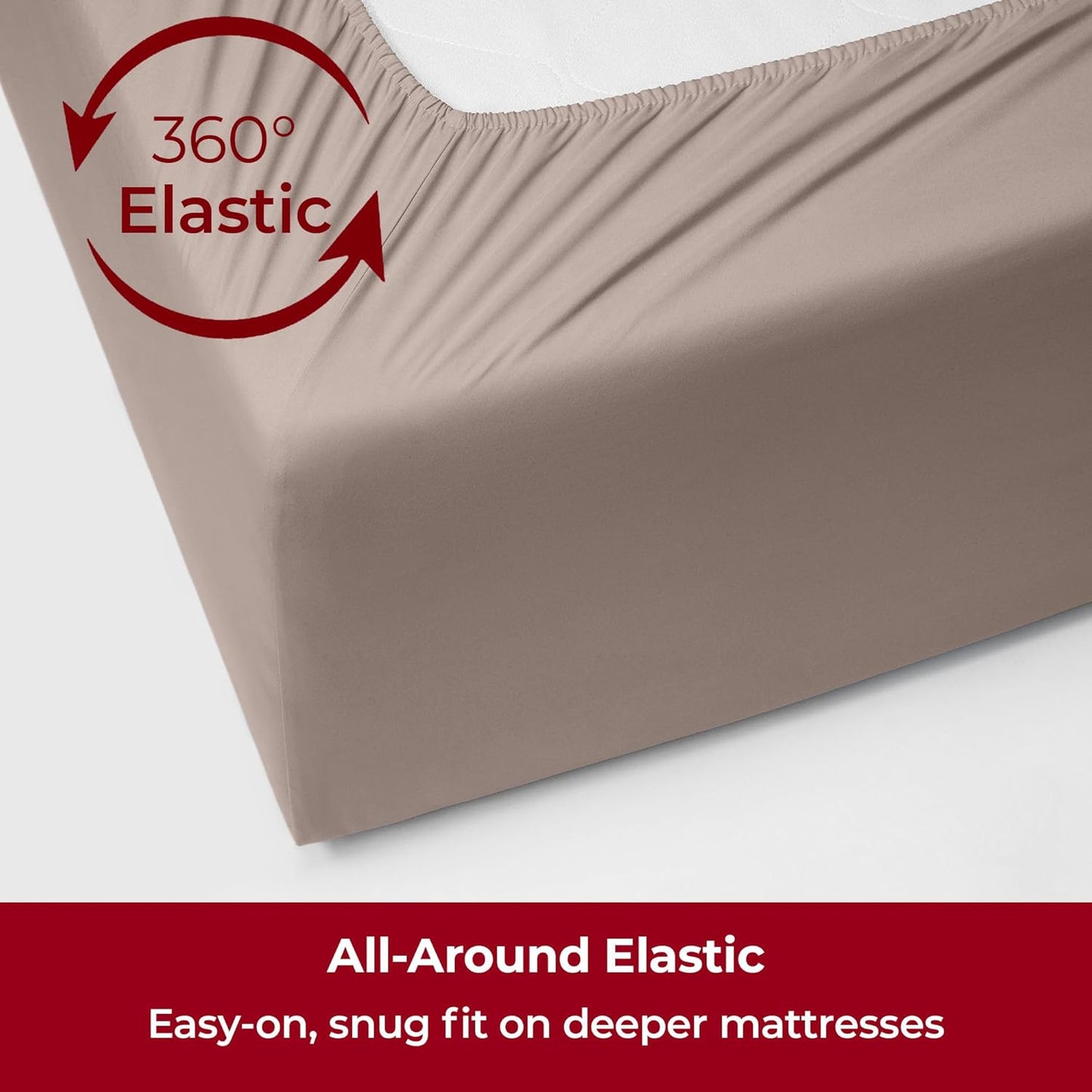 Mellanni Extra Deep Twin XL Sheets - 3 PC Iconic Collection Bedding - Hotel Luxury, Ultra Soft, Cooling Bed Sheets - Wrinkle, Fade, Stain Resistant (Twin Extra Long, Tan)