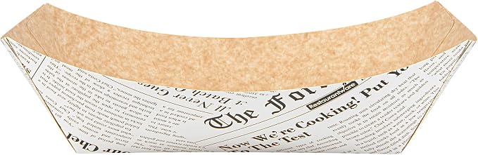 Restaurantware Paper lb Newsprint Food Tray Boat, 50 Pack - Image 13