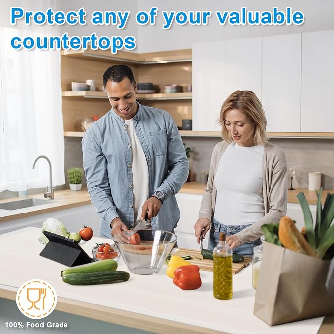 AECHY Silicone Mats for Kitchen Counter 47"x23.6"x0.08”, Largest Heat Resistant Mat Shipped Rolled Up Kitchen Island Silicone Countertop Protector Mat Nonslip Extra Large Counter Mat, Translucent | Largest Size, Heat Resistant, Nonslip, Extra Large Cou... - Image 3