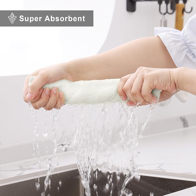 Homaxy 24 Pack Super Soft & Absorbent Dish Cloths, 10" x 10", White - Image 3