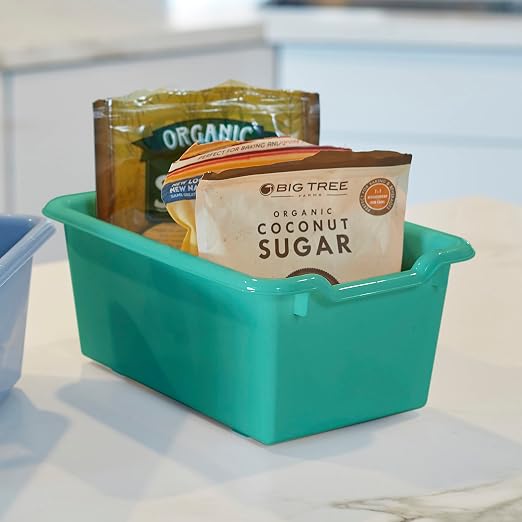 ECR4Kids Scoop Front Storage Bins, Multipurpose Organization, Contemporary, 10-Piece | Durable plastic, GREENGUARD Gold Certified, 1.2 gallon capacity, lightweight & nestable, built-in handle, classroom/home use - Image 8