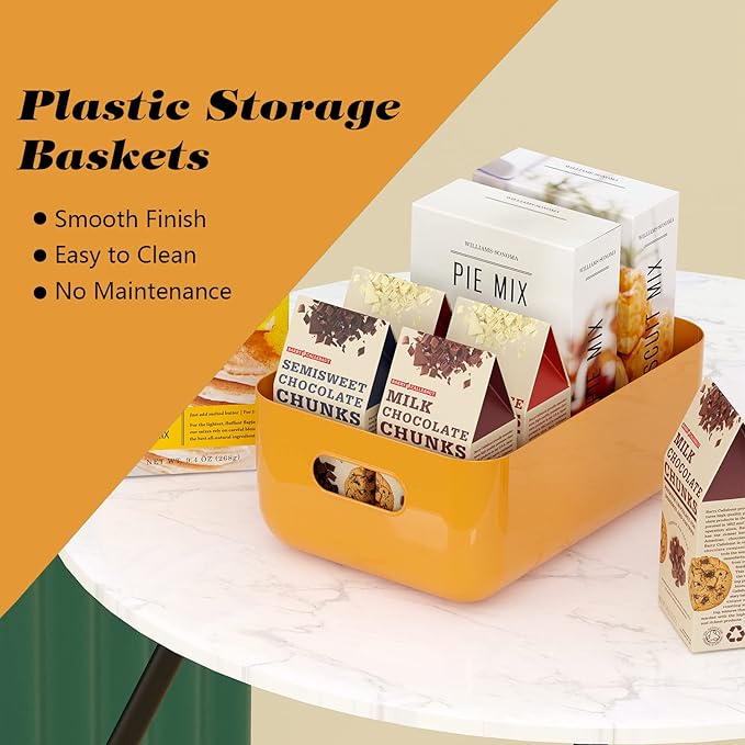 OWill 12 PCS Plastic Storage Bins and Baskets for Efficient Home Classroom Organization Small Containers in Multicolour for Kitchen, Cupboard box, and Bathroom Organizer on Shelves and Tubs - Image 5