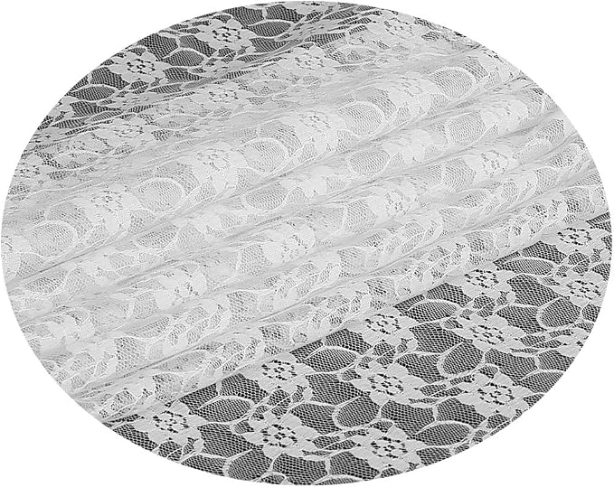 VDS Pack of 12 Floral Lace Table Runners Centerpiece Cloth Linen for Wedding Bithday Graduation Engagement Ceremony Events Party Banquets Table Decoration (12x108 inch) (White) - Image 2