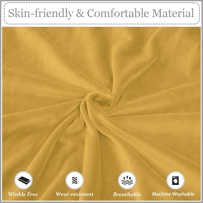 Velvet Plush XL Dining Chair Covers, Stretch Chaircover, Spandex High Chairs Protector Covers Seat Slipcover with Elastic Band for Dining Room,Wedding, Ceremony, Banquet (Mustard Gold, Set of 2) - Image 4