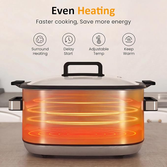 Sunvivi 12-in-1 Programmable Slow Cooker 6.5QT with Timer & Keep Warm - Image 5
