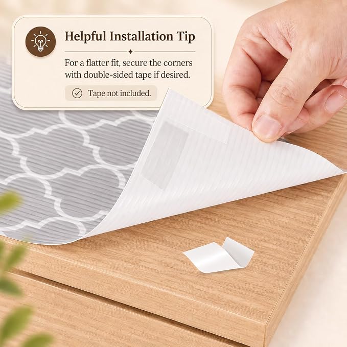 Glotoch Drawer Liner and Shelf Liner, 12" W x 60" L, Non Adhesive, Gray - Image 6