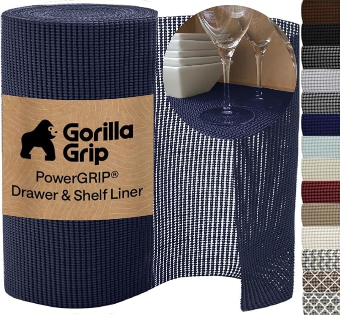 GORILLA GRIP powerGRIP Drawer Shelf and Cabinet Liner, 12" x30', Navy Blue by Unknown