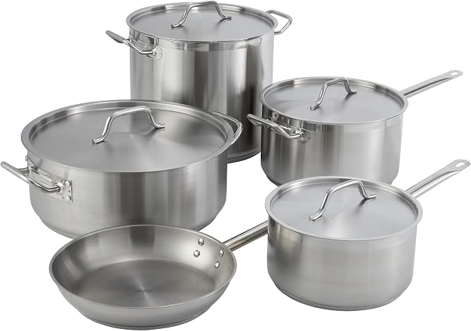 Winco 10 qt Stainless Steel Sauce pan with Cover - Image 10