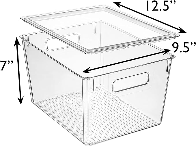 ClearSpace Storage Bin with Lid, Pantry & Desk Organizer, XL, 8 Pack | Plastic storage bins for kitchen organization, pantry storage, and refrigerator organization - Image 6