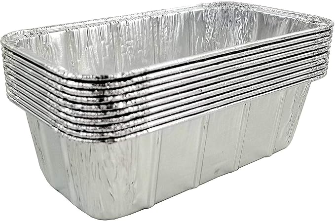 PACTOGO Loaf Pans - Disposable Aluminum Foil 1 1/2 lb. Bread Tins 8.5" X 4.5" X 2.3" with Clear Plastic Dome Lids (Pack of 100 Sets) - Image 5