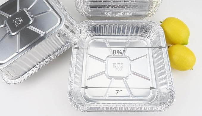 Disposable Aluminum 9 X 9 X 1 3/4" Square Cake Pan #1100NL (100) - Image 2