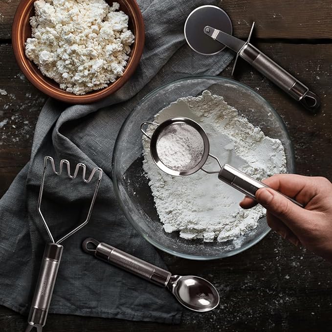 Cooking Utensils Set- 35 PCs Kitchen Utensils with Grater,Tongs, Spoon Spatula &Turner Made of Heat Resistant Food Grade Silicone and Wooden Handles Kitchen Gadgets Tools Set for Cookware - Image 5