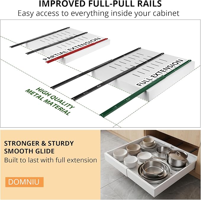 DOMNIU 2 Pack Pull Out Cabinet Organizers Expandable Width (12.4''-20.27'') - Image 7