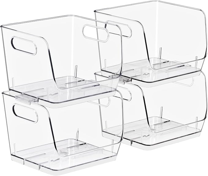 Sorbus Clear Pantry Organizer with Stackable Storage Bins, Open Front by Sorbus