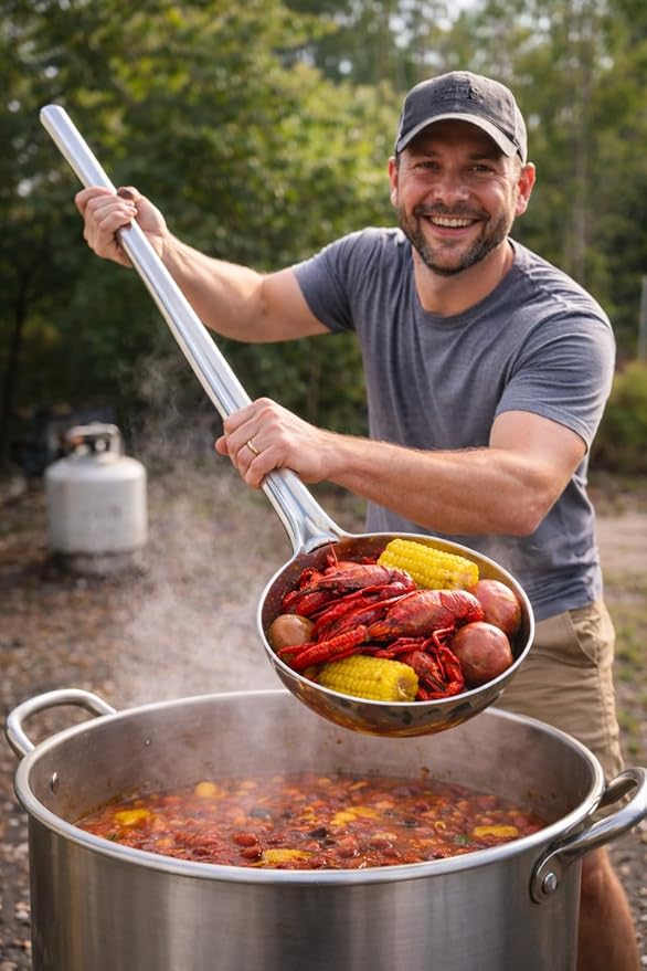 Extra Large 46” Stainless Steel Spoon – Giant Lightweight Cooking Ladle for Commercial & Home Use – Nearly 4ft Long Industrial Very Big Kitchen Spoon for Soups, Chili, Stock Pots, or Theater Prop - Image 5
