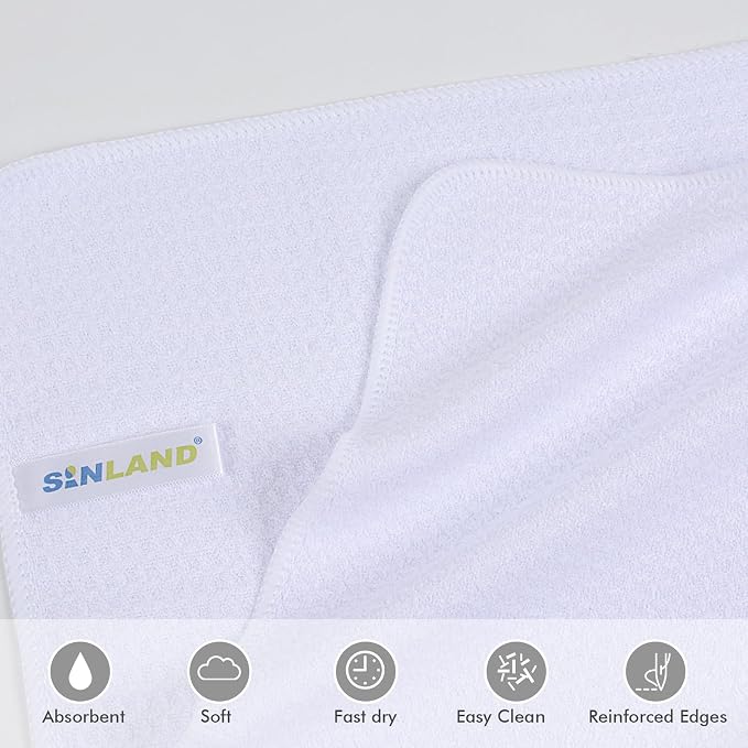 SINLAND Sublimation Blank Towels Waffle Kitchen Towel White 20x28 10 Pack - Image 3