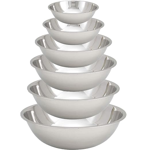 Tiger Chef Stainless Steel Mixing Bowls Set for Kitchen - Nesting Prep Bowls (Set of 6) by TigerChef