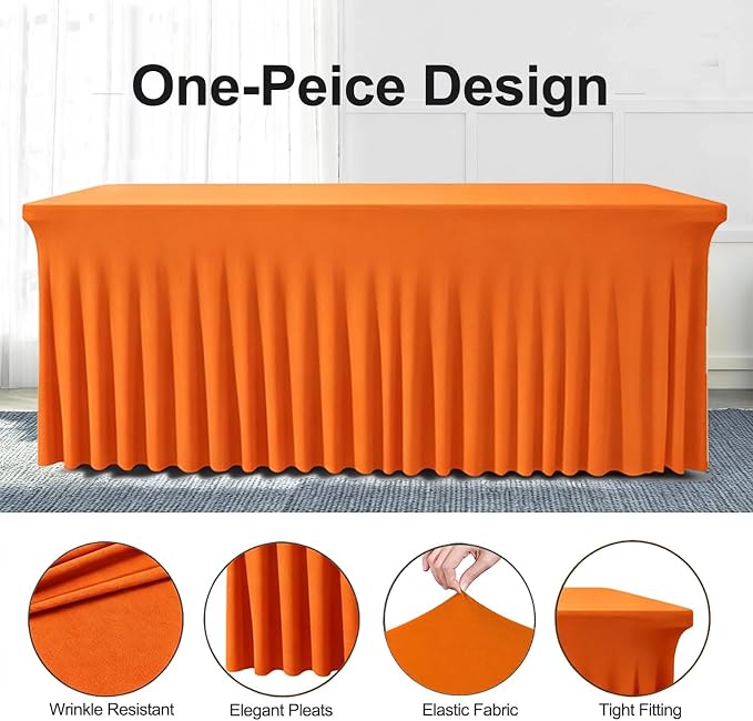 BDDC One-Piece Spandex Table Cloth Skirt for 6FT Rectangle Tables - Image 2