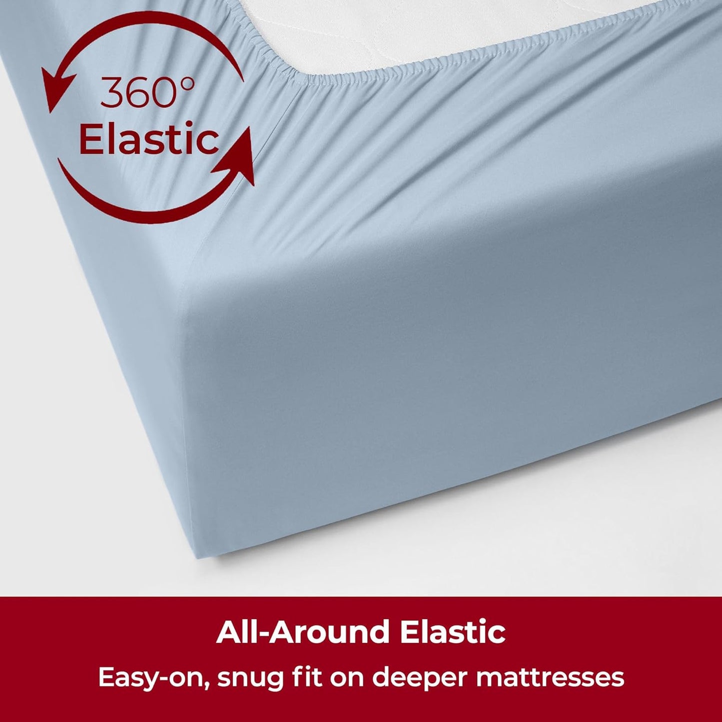 Mellanni Extra Deep Twin Sheets - 3 PC Iconic Collection Bedding - Hotel Luxury, Ultra Soft, Cooling Bed Sheets - Wrinkle, Fade, Stain Resistant (Twin, Blue Hydrangea)