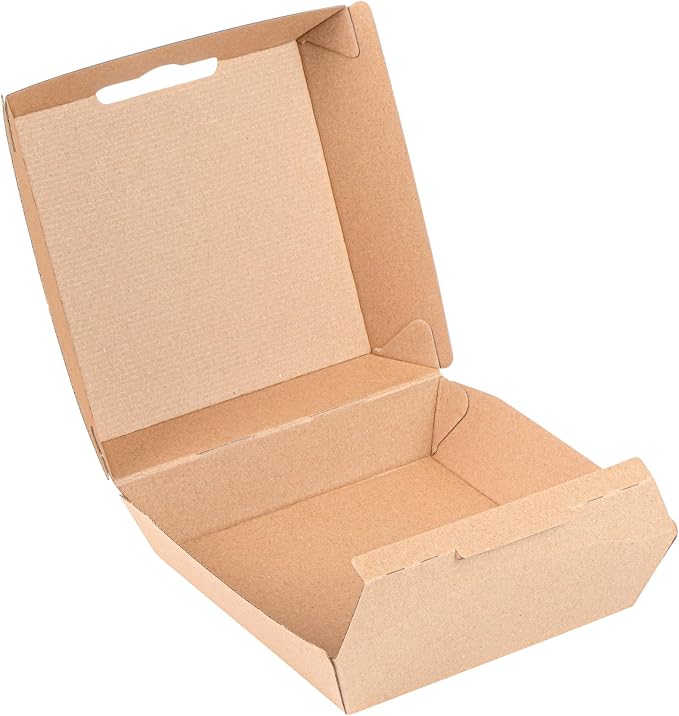 Restaurantware Square Kraft Paper Corrugated Clamshell Container, 100 Pack - Image 10