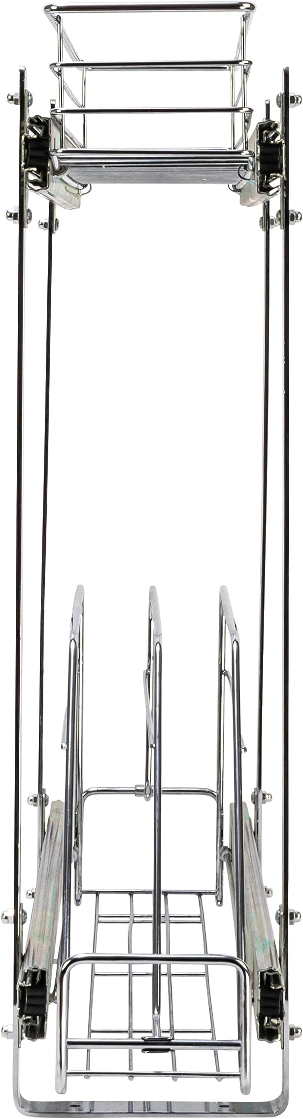 Household Essentials Glidez Multipurpose Chrome-Plated Steel Pull-Out/Slide-Out Storage Organizer for Cookware and Bakeware - 2-Tier Design - Fits Standard Size Cabinet or Shelf, Chrome - Image 6