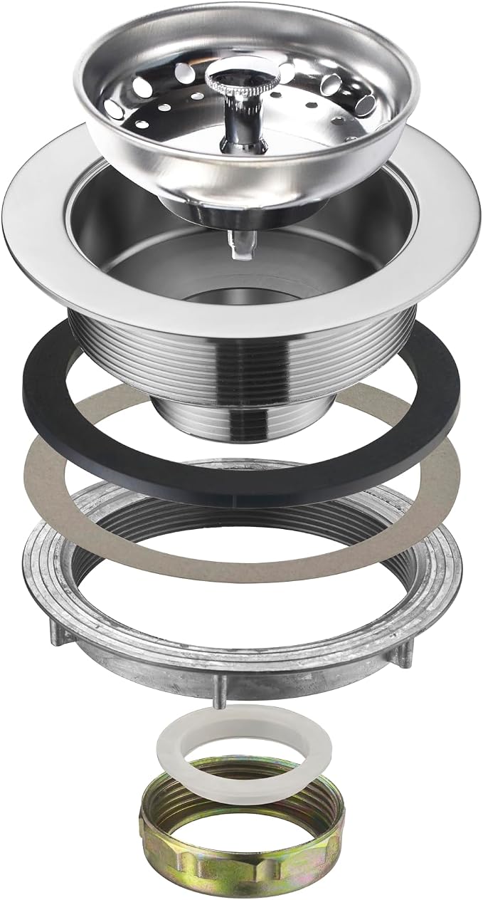 (Pack of 50) EFIELD Kitchen Sink Stainless Steel Drain Assembly With Strainer Basket and Rubber Stopper,(DRAIN031-50PCS) - Image 5