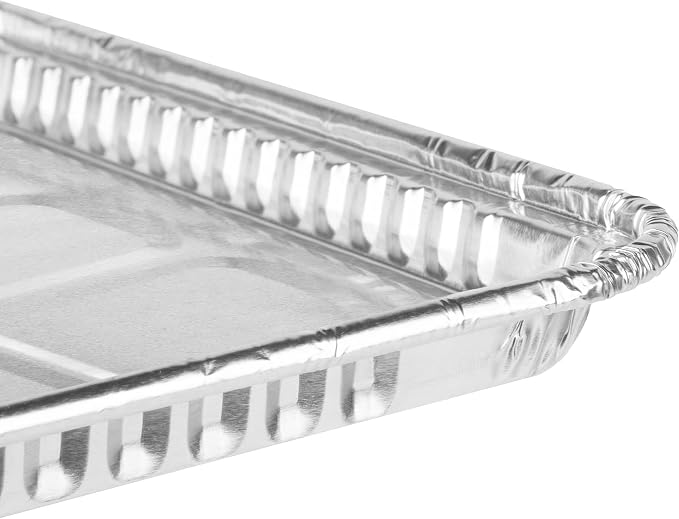 (200 Pack) 1/4 Size Cookie Sheet Baking Cake Pans l 12.8” x 8.9” Disposable Aluminum Foil Trays l Premium Heavy Duty Nonstick Baking Sheets Reusable - Image 3