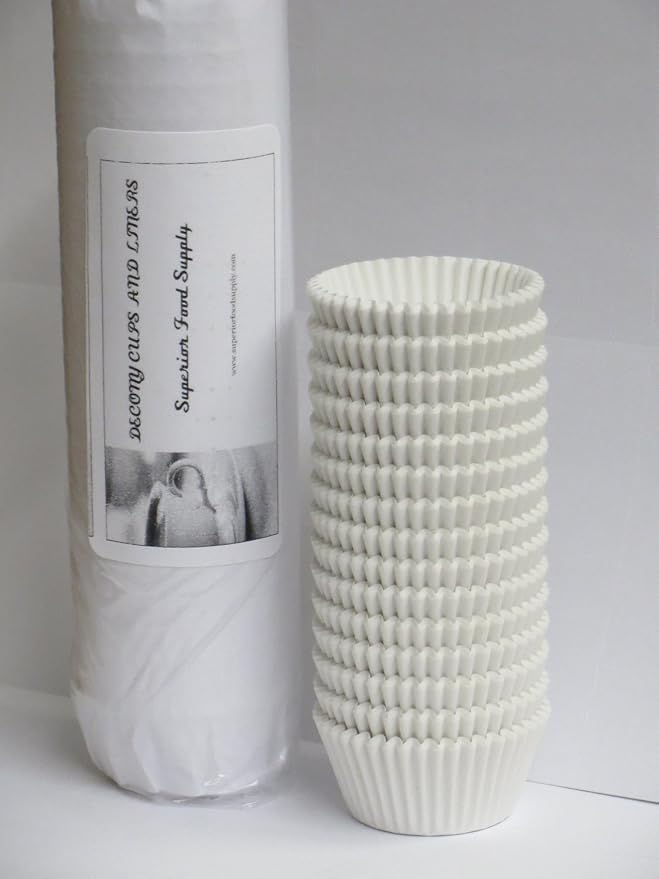 Mini Paper Cupcake Liners 1000 pc -MADE IN USA -Fluted Cupcake Holder Cups for Baking Muffins, Food-Grade, Odorless, Non-Stick, Quick-Release - Fits Mini Pans, 1 1/2'' x 1" by Decony