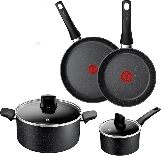Tefal Titanium Stone Non-Stick 4-Piece Induction Pan Set with Stewpot by T-falbrand