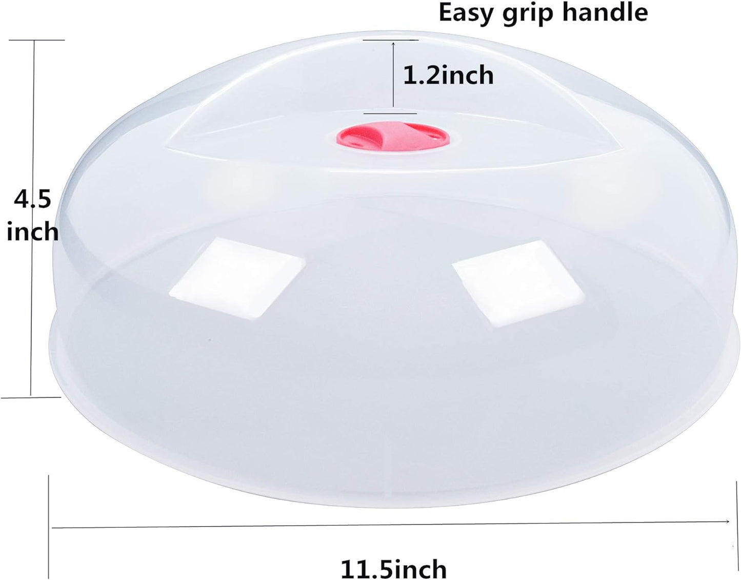 Large Microwave Cover for Food Easy Grip Microwave Splatter Cover Guard Lid with Steam Vent and BPA Free & 11.5 Inch, Dishwasher Safe