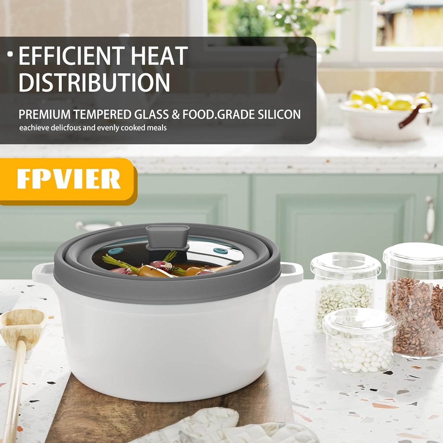 Microwave Splatter Cover, Vented Silicone and Glass Cover Splatter Guard Lid, Food Collapsible Plate Cover Lid with Easy Grip Handle. (Gray, 11.8 inch)