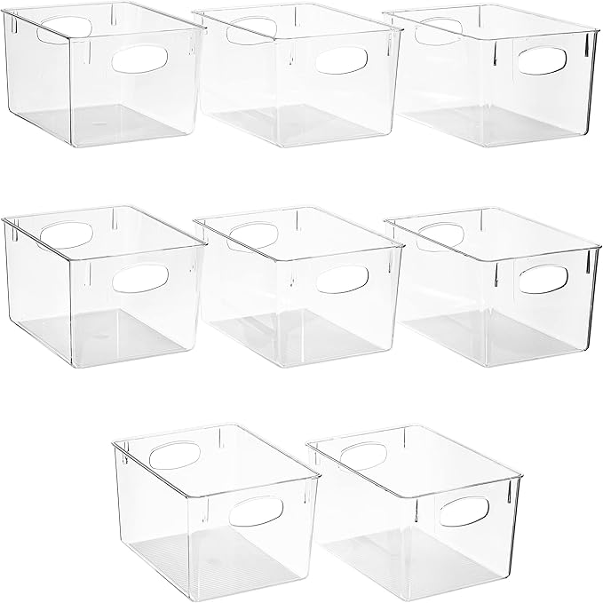 Sorbus Fridge Organizers and Storage, Clear Plastic Bins (Large, 8 Pack) | Easy-access organization for freezers, shelves, drawers, closets and pantries; supports sorting and visibility. by Sorbus