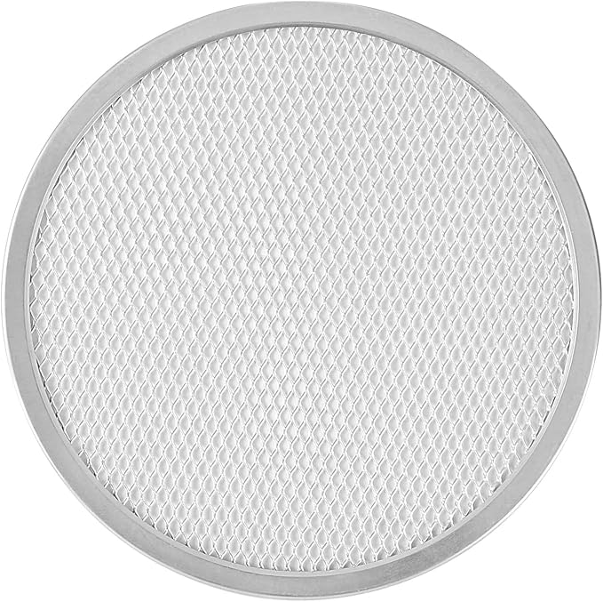 Restaurantware 9 Inch Aluminum Pizza Screen Pack of 12 Mesh Baking Tool For Crispy Crust, Lightweight Stackable Seamless Rim Rust-Resistant Baking Screen, Reusable for Pizzerias, Home Oven Use - Image 10
