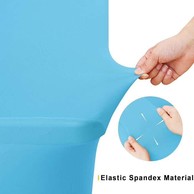 Smiry 2 Pack Spandex Table Cloth 4FT, Elastic Fitted Blue Mist Tablecloth - Image 5