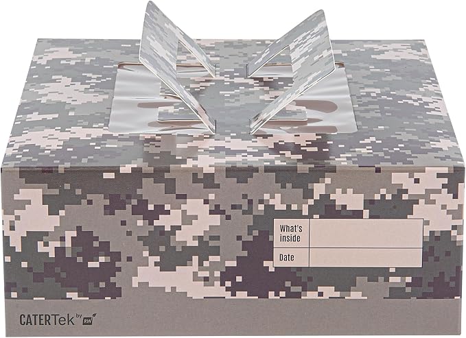 Restaurantware-Cater Tek 9 x 9 x 3.5 Inch Cake Boxes, 50 Take Out Containers - Display Window, Pop-Up Handles, Camouflage Paper Pastry Boxes, Grease Impermeable, Shipped Flat - Image 17