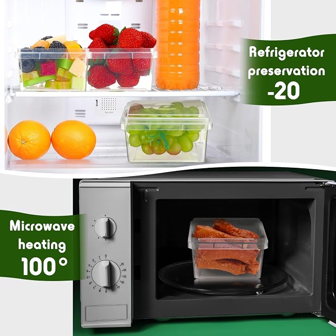 Blushtier 12 oz 50 Pack Small Square Deli Containers with Lids Plastic Freezer Food Reusable Meal Dessert Ice Cream Containers with Labels for Takeout Meal Storage Microwave Freezer Safe(Clear,) - Image 3