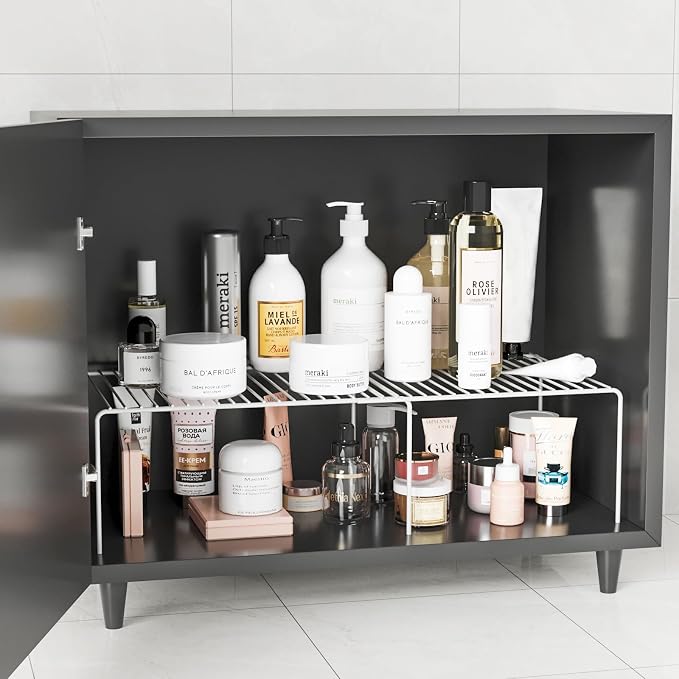 2Pack Expandable Storage Shelf, 13.5"~23" L x 9.4" W x 5.5" H, White - Image 5