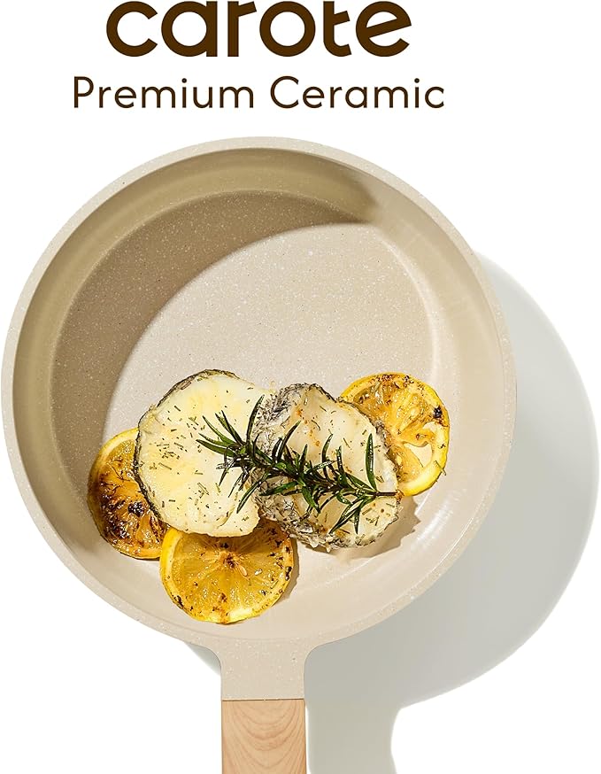 CAROTE Ceramic Nonstick 1.5Qt & 2.5Qt Sauce Pan Sets with Lid - Image 6