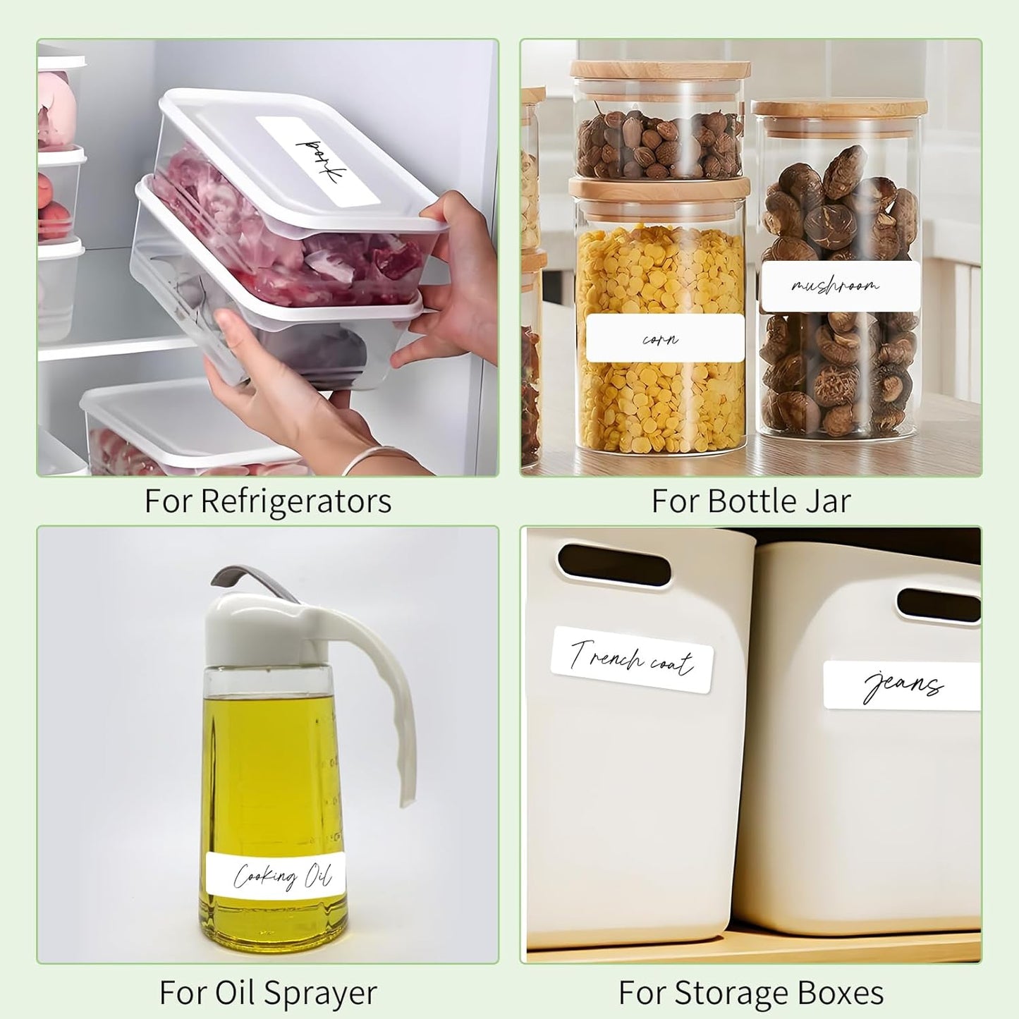 1000Pcs Removable Freezer Labels,1 x 3 Inch Blank Food Labels for Food Containers Jars Waterproof Oil Freezer Tape to Write On Easy Clean No Residue