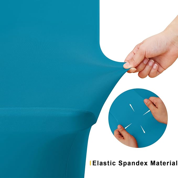 Smiry 2 Pack Spandex Table Cloth 4FT, Elastic Fitted Teal Tablecloth - Image 4