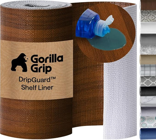 GORILLA GRIP Shelf Liner, Kitchen Drawer Protector, 24x240 Wood by Unknown