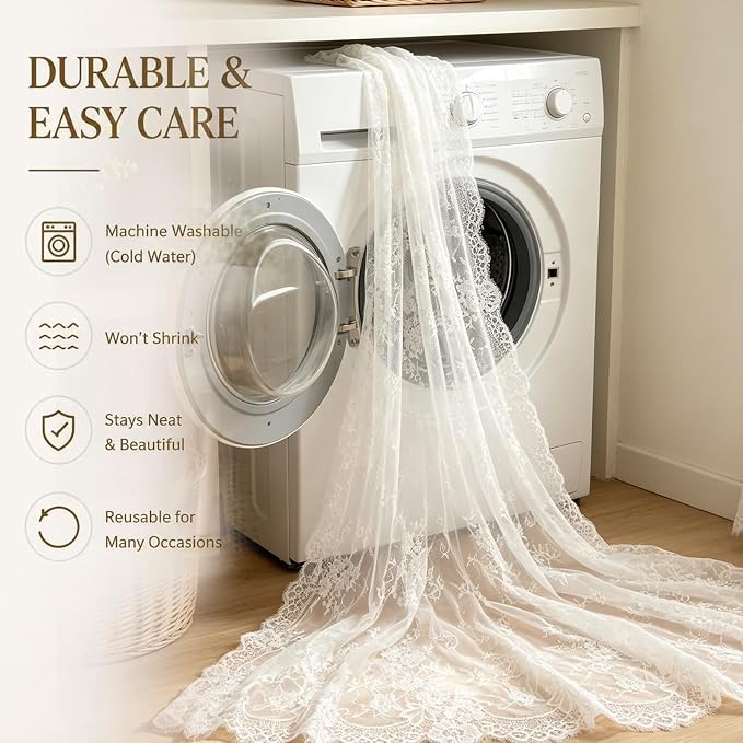 12 Pcs White Lace Table Runner 30x120 Inch Boho Lace Tablecloth - Image 4