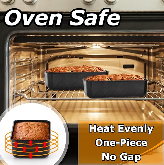 LIANYU 6 Pack Nonstick Loaf Bread Pan for Baking, 9x5In Bread Loaf Baking Pan, Stainless Steel Meatloaf Pan Tin for Homemade, Dishwasher Safe - Image 3
