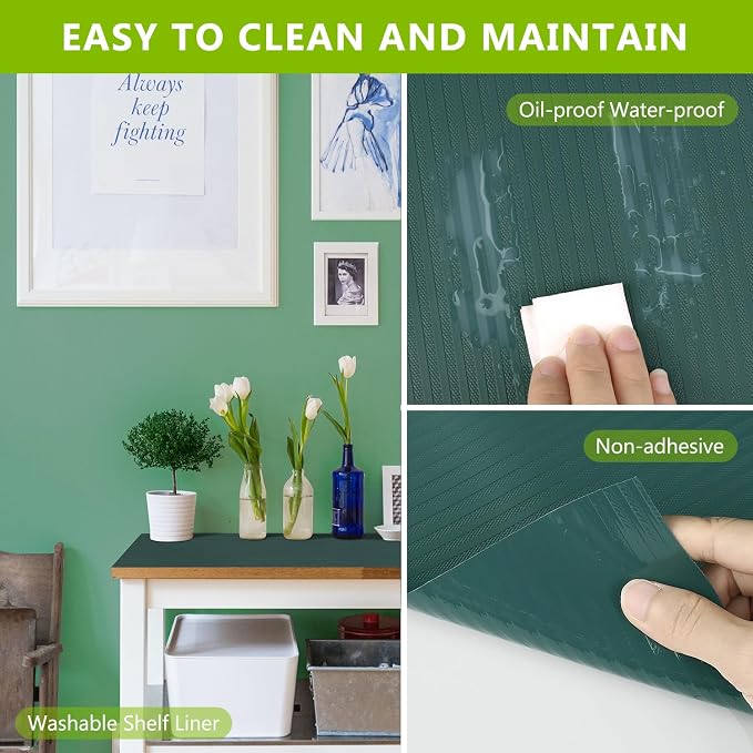 Anze Shelf Liner for Kitchen Cabinets, Green, 17.5 X 157.5 in - Image 3