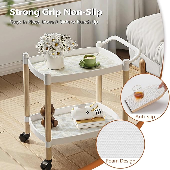 Drawer and Shelf Liner for Kitchen Cabinets, 11.8" x 20FT Non-Adhesive Strong Grip Thickened Cabinet Liners for Shelves, Non-Slip Mats Shelving Paper Protect Cupboard, Dresser, Pantry | Beige - Image 3