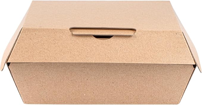 Restaurantware Square Kraft Paper Corrugated Clamshell Container, 100 Pack - Image 12